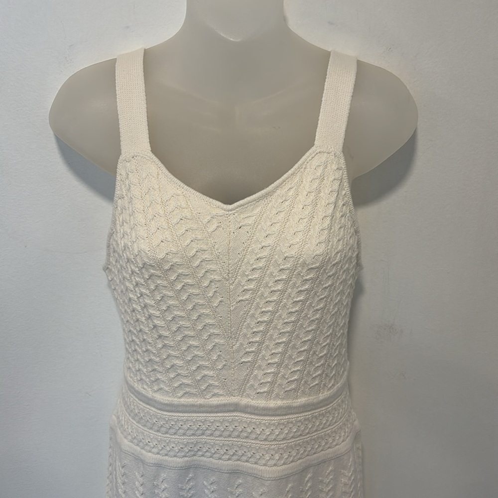 Haute Hippie Style Cream Knit/Crochet Tank Dress Size Large EUC - Picture 6 of 9